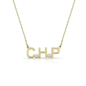 14K Diamond Initials Necklace