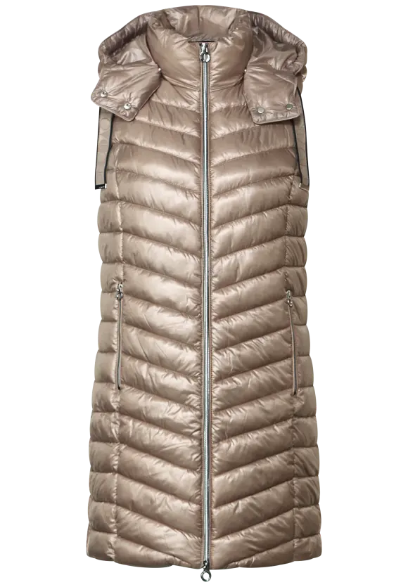 220196- Padded Gilet w/ Removable Hood- Iced Gold- Street One