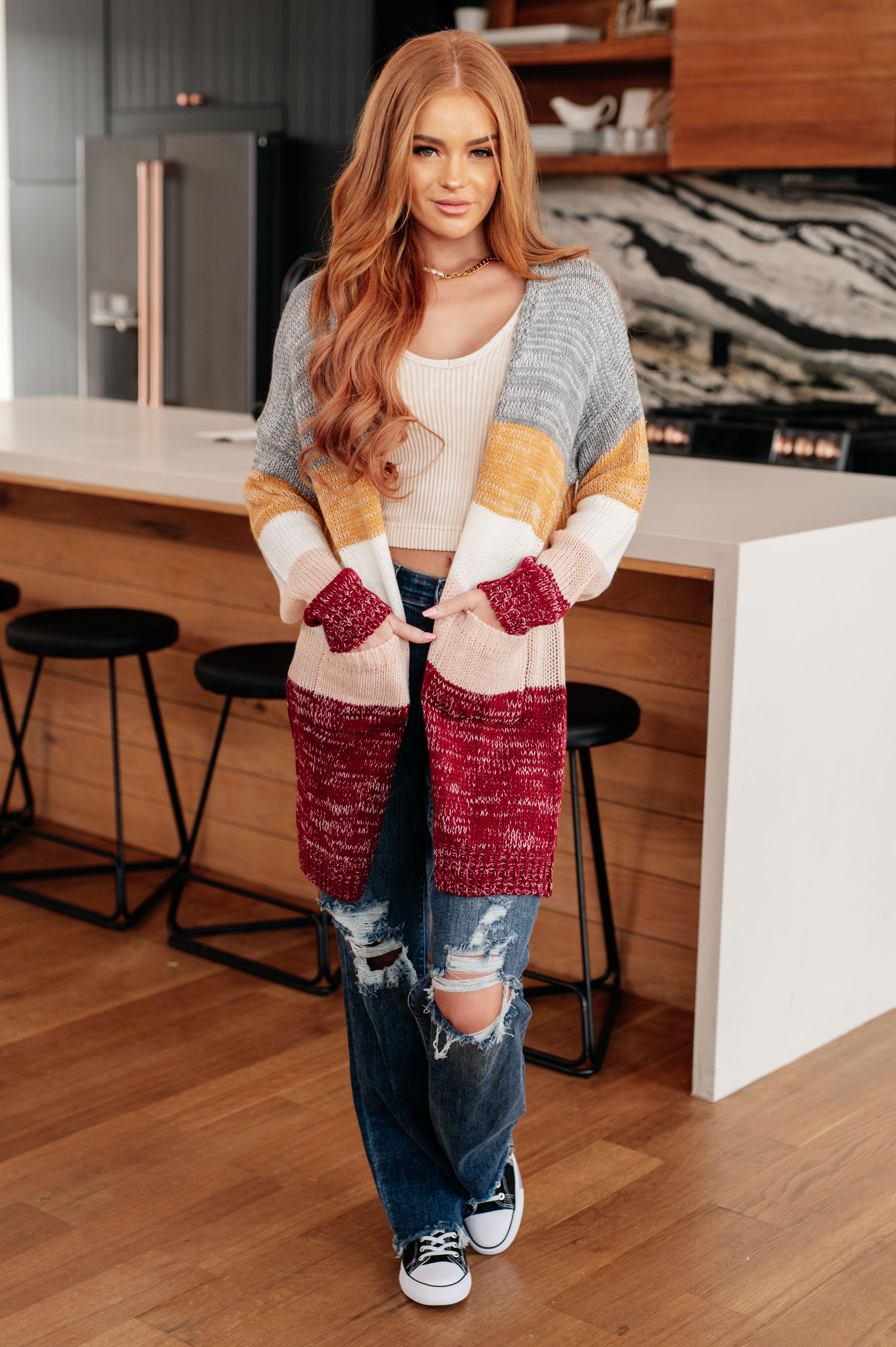 Angelina Color Block Cardigan