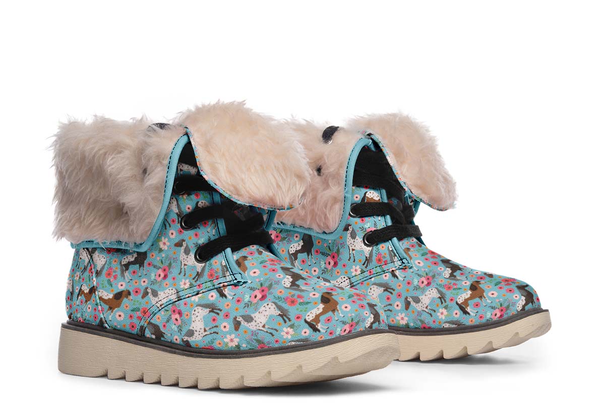 Appaloosa Horse Flower Polar Vibe Boots