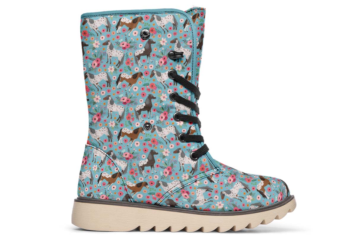 Appaloosa Horse Flower Polar Vibe Boots