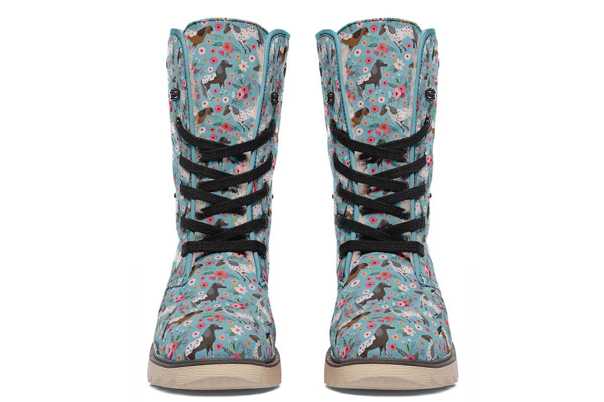 Appaloosa Horse Flower Polar Vibe Boots