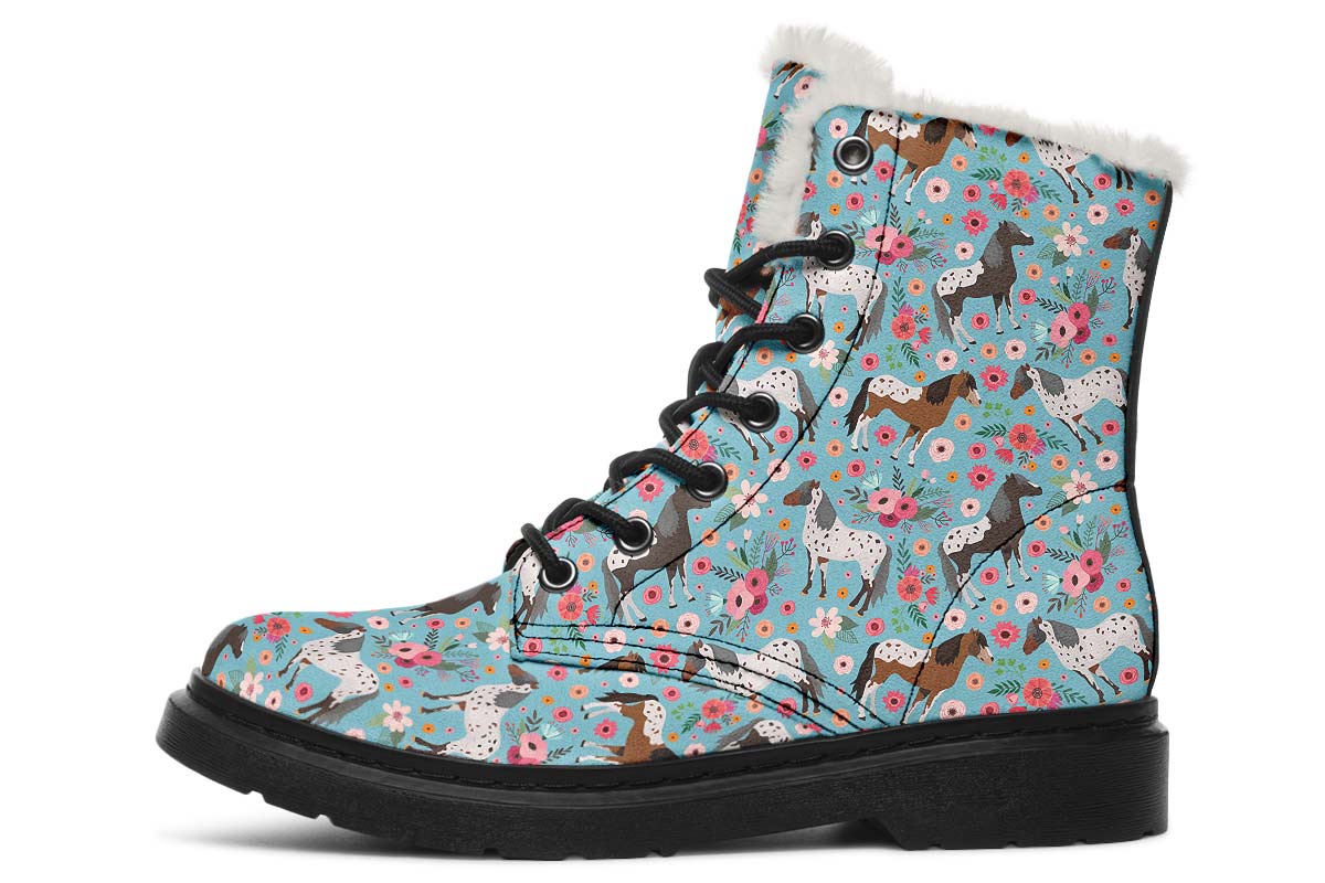 Appaloosa Horse Flower Winter Boots