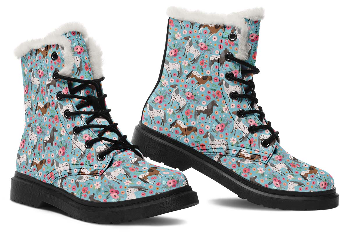 Appaloosa Horse Flower Winter Boots