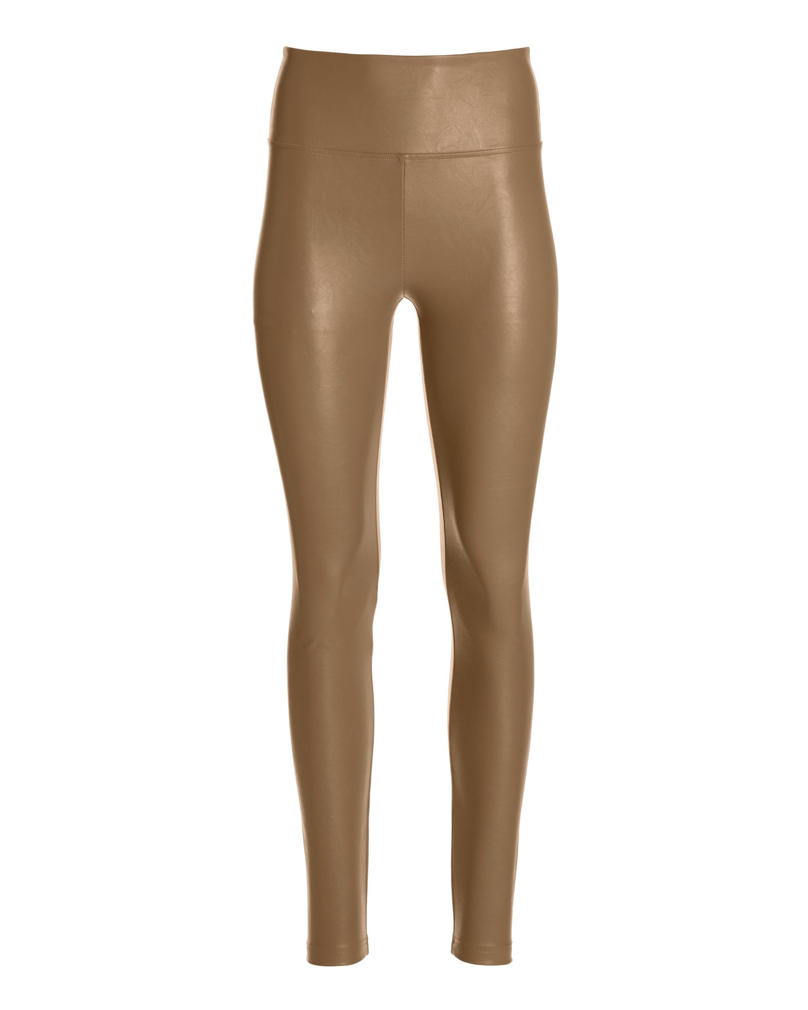 Aspen Faux Leather Pull On Legging Taupe