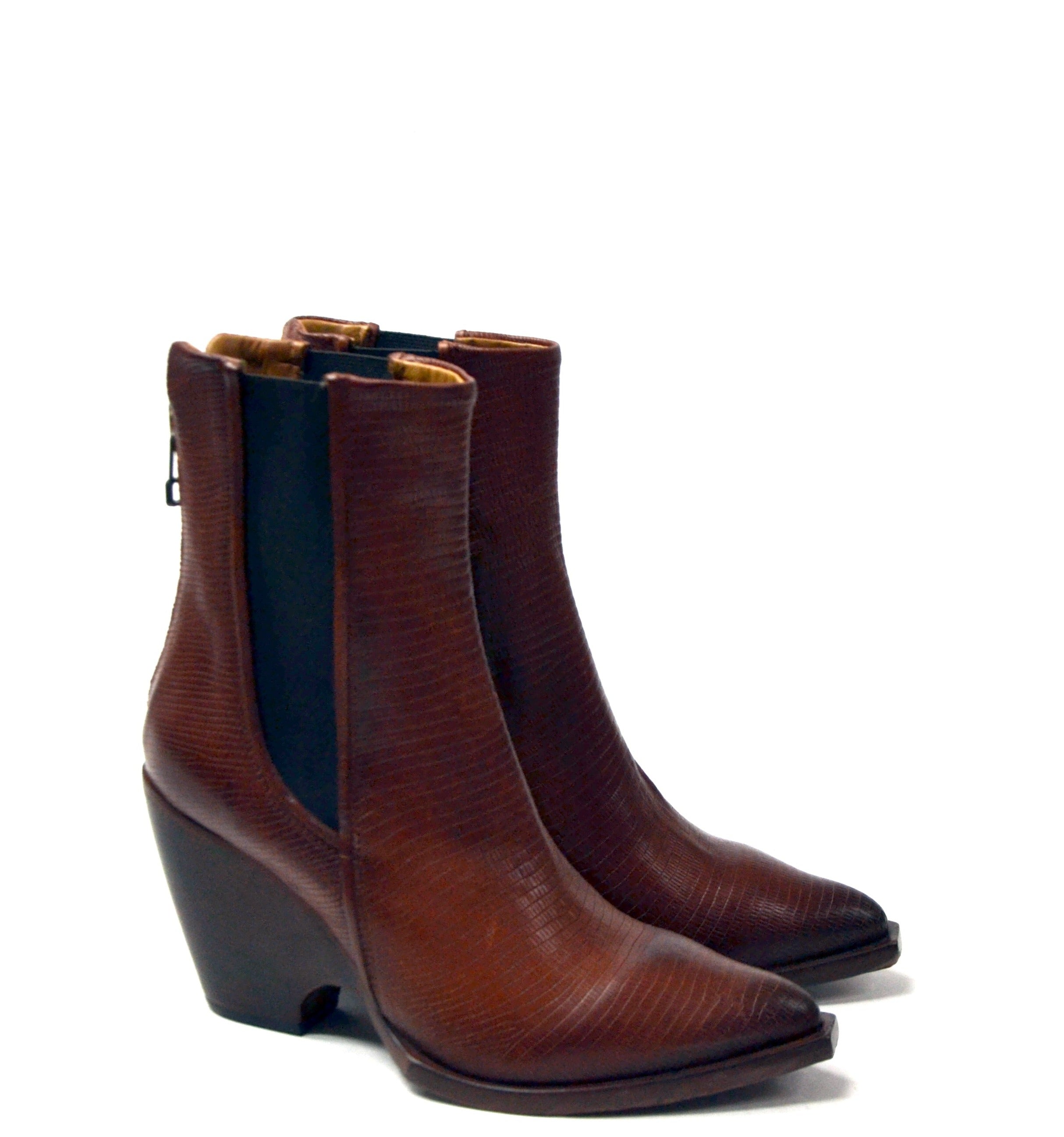 AVA MID HEELED BROWN BEATLES BOOTS