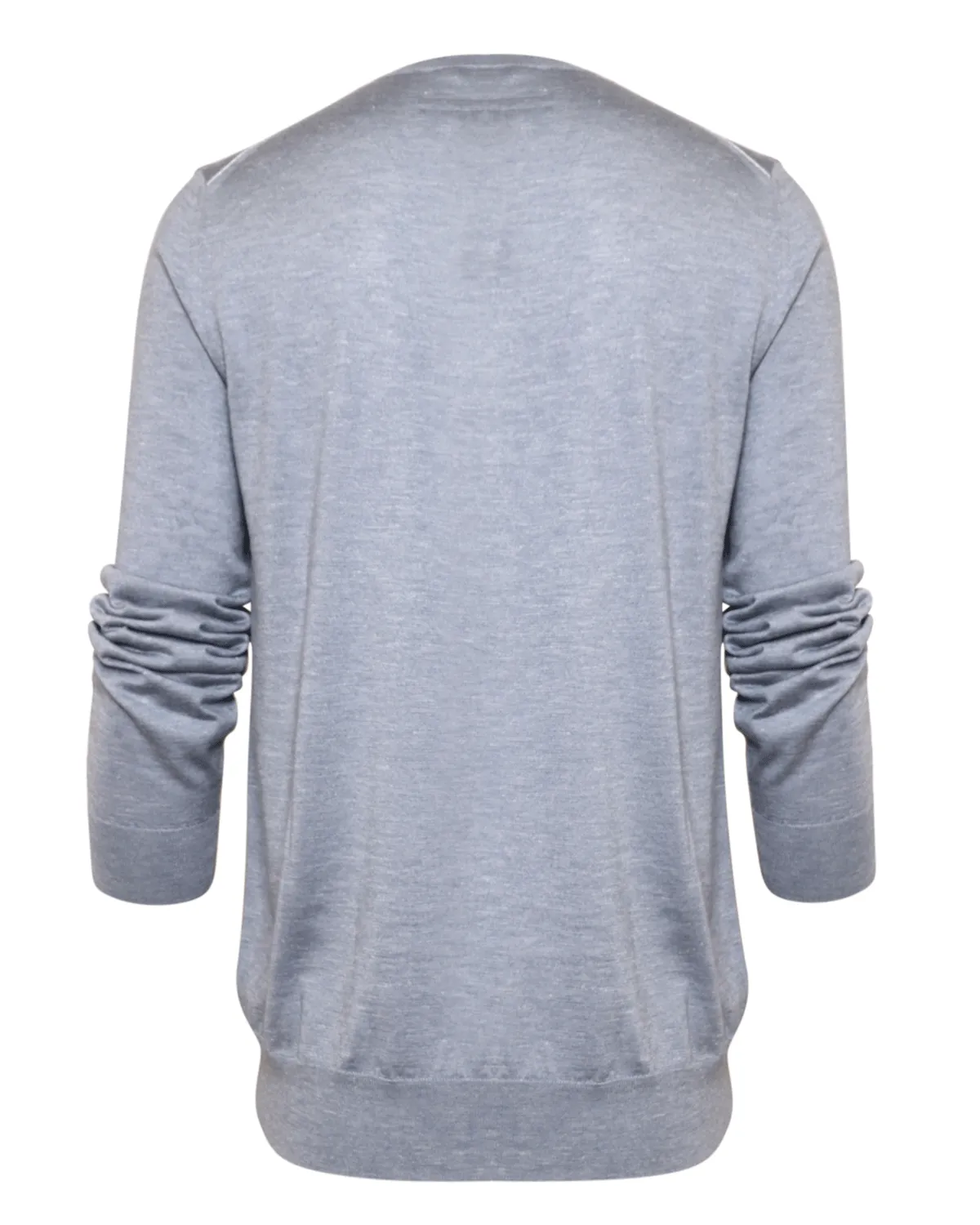 Avio Blue Flamed Silk and Cashmere Blend Crewneck Sweater