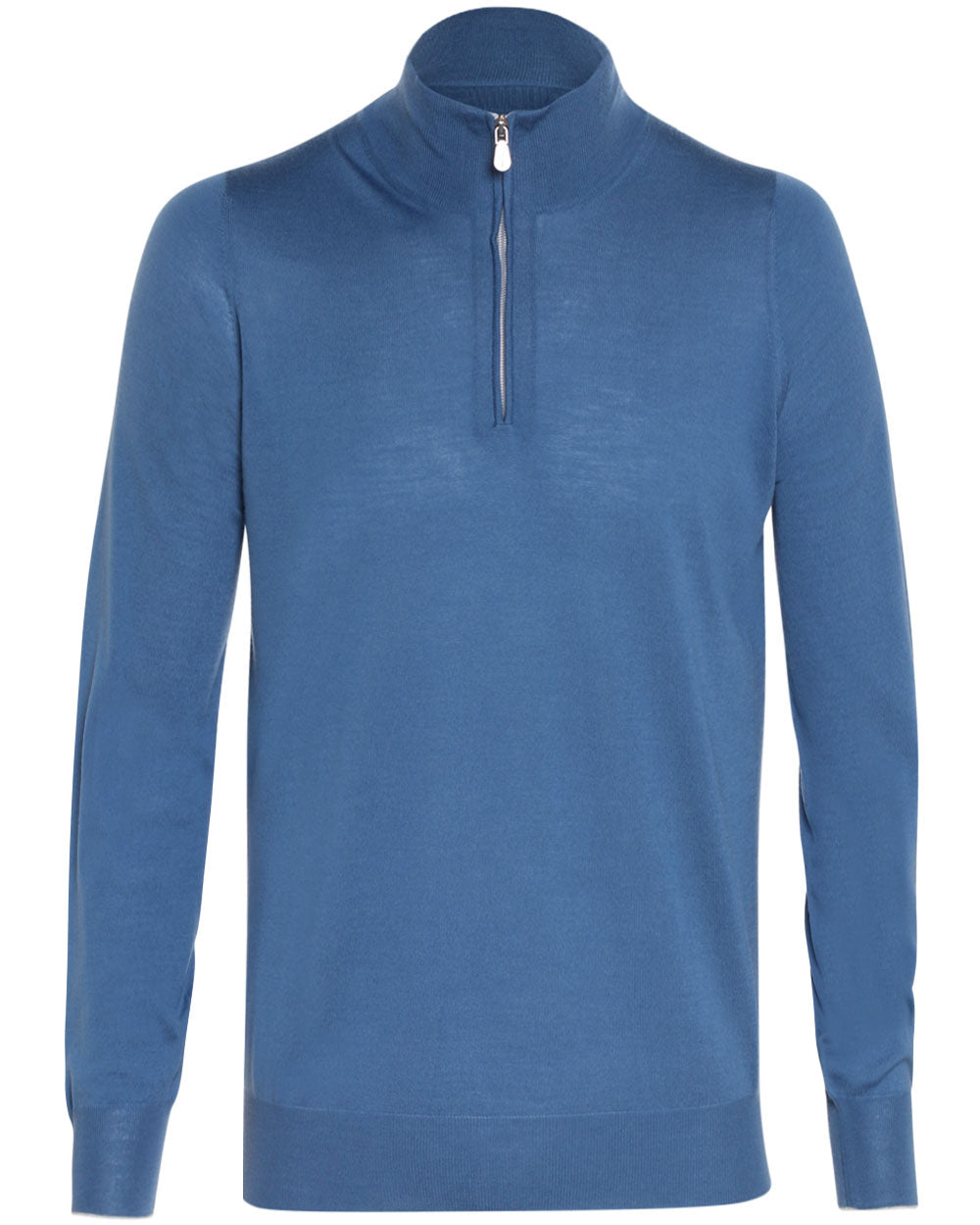 Blueberry Fine Gauge Quarter Zip Sweater