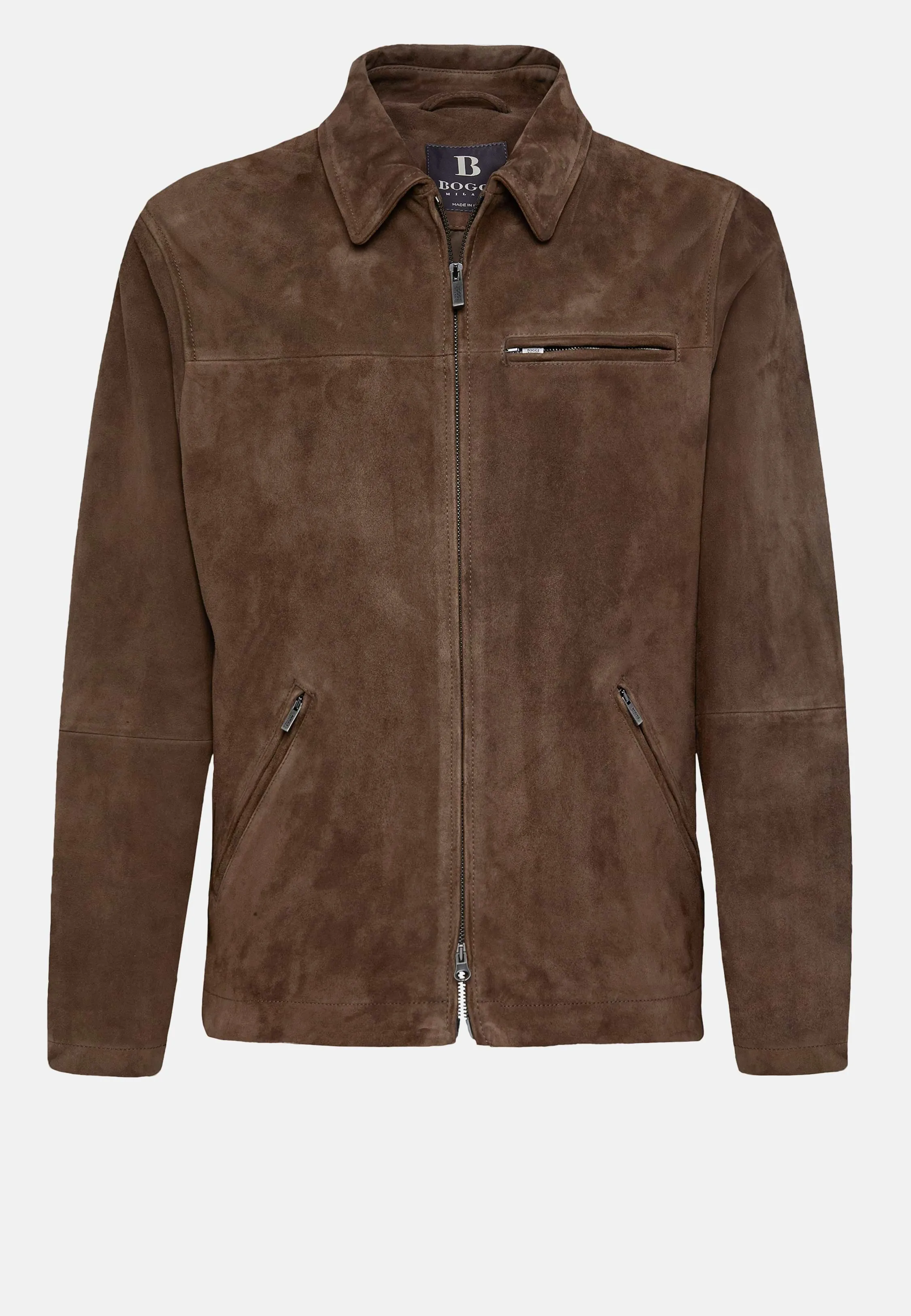 Bomber Jacket in Genuine Suede Leather