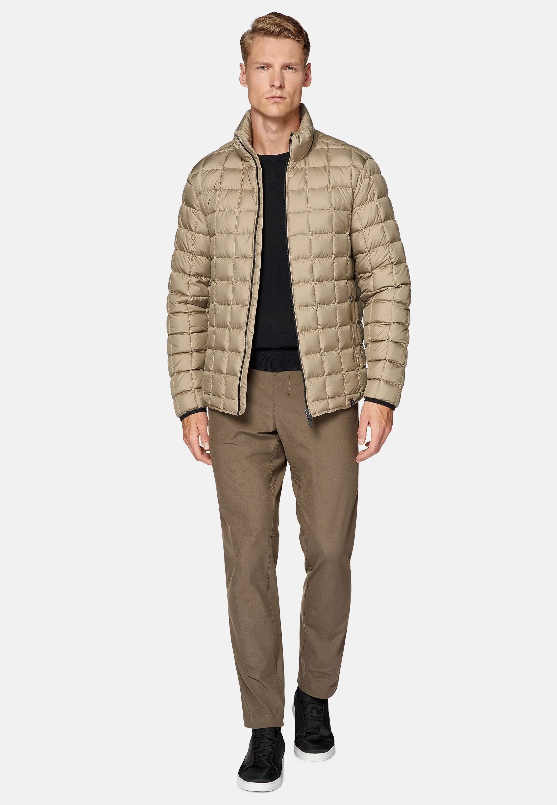 Bomber Jacket In Technical Fabric With Goose Down