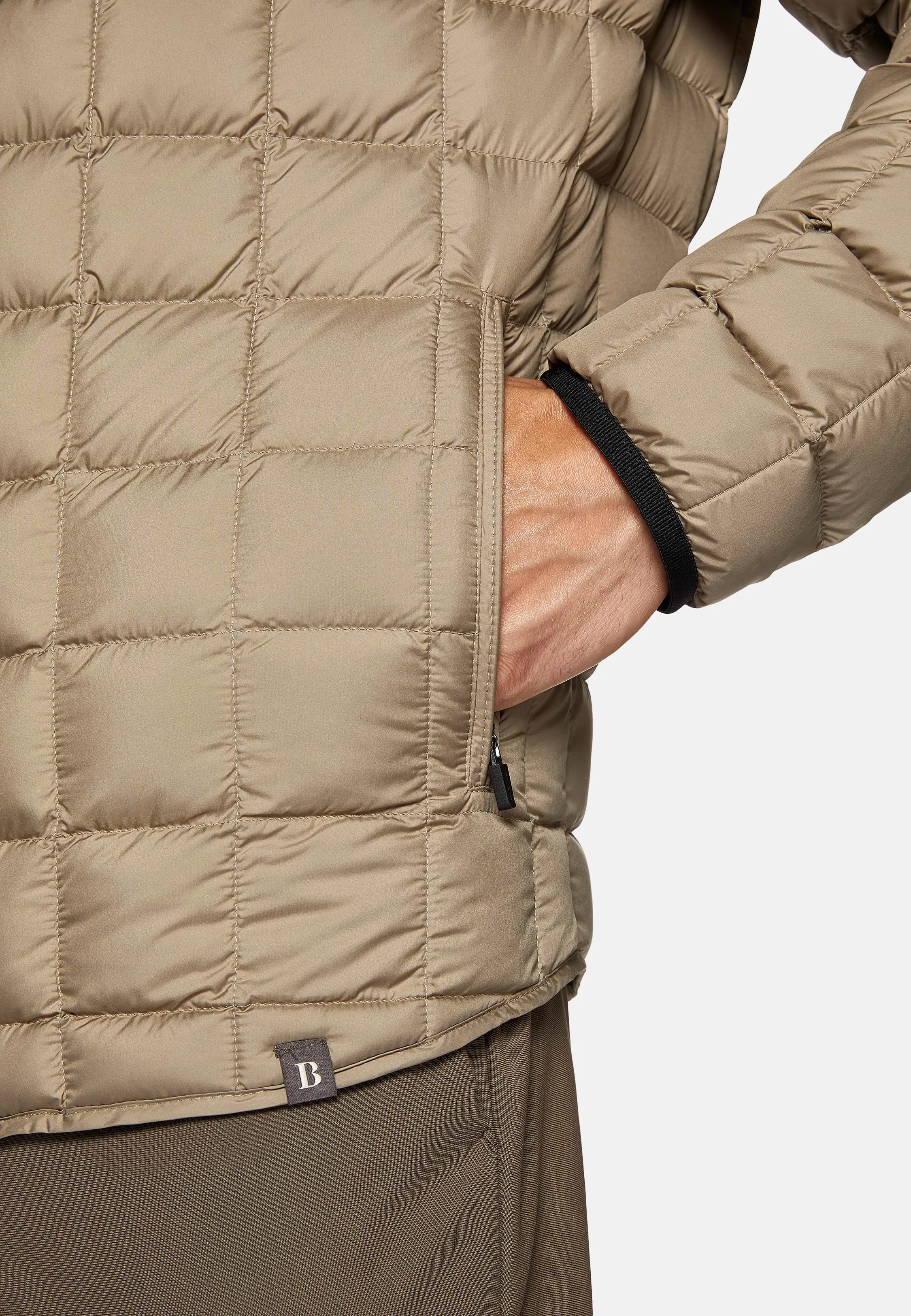 Bomber Jacket In Technical Fabric With Goose Down