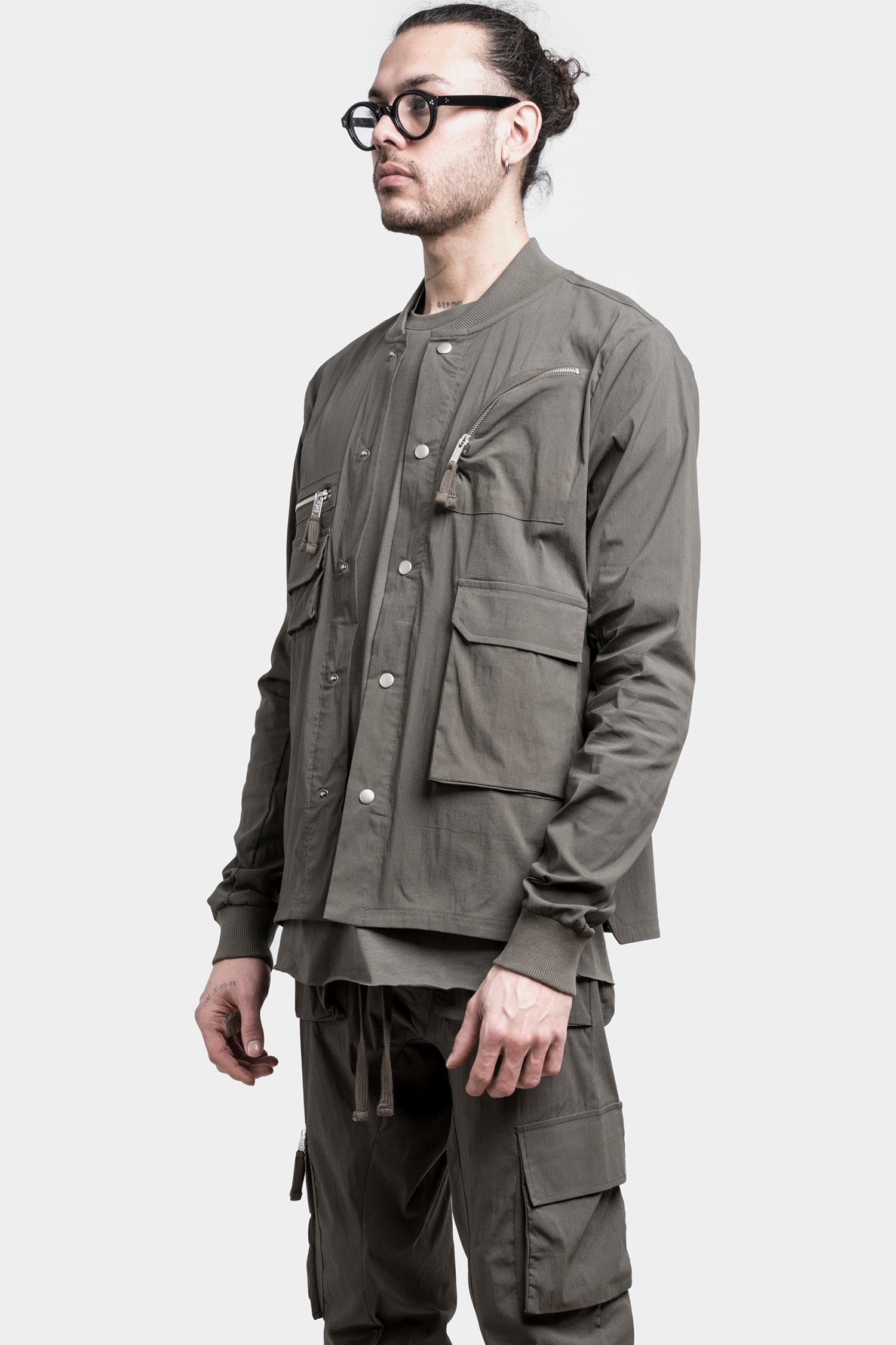 Bomber shirt jacket, Ivy green