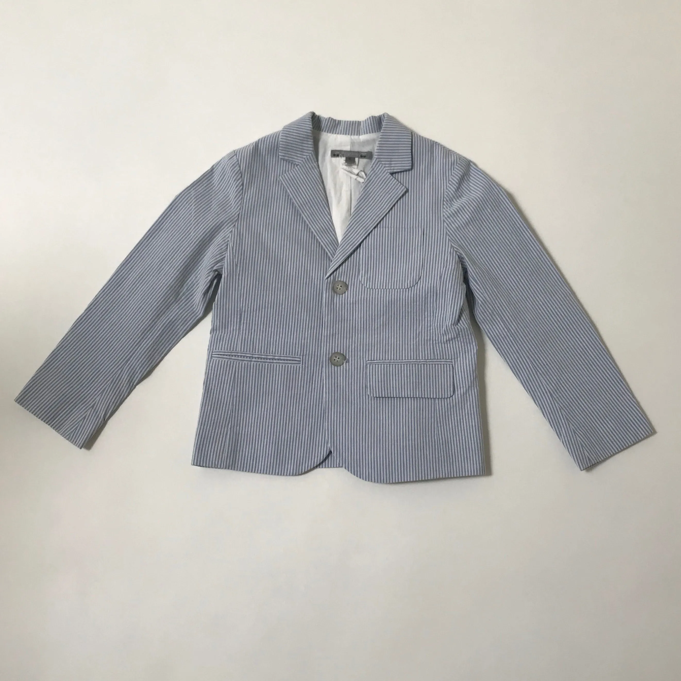 Bonpoint Blue And White Cotton Blazer And Shorts Outfit: 6 Years