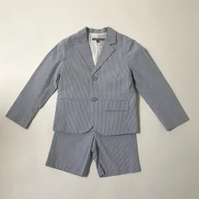 Bonpoint Blue And White Cotton Blazer And Shorts Outfit: 6 Years