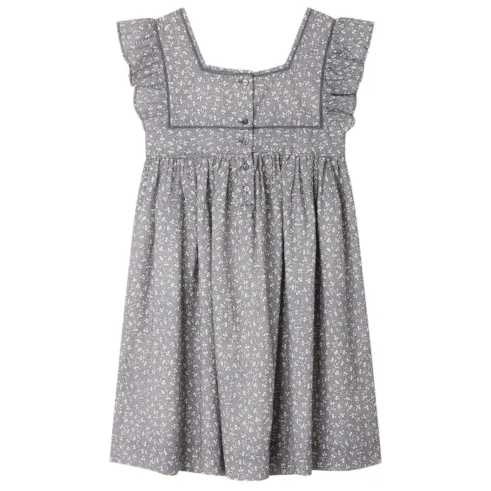 Bonpoint Child Cassiopee Dress Blue Grey Print