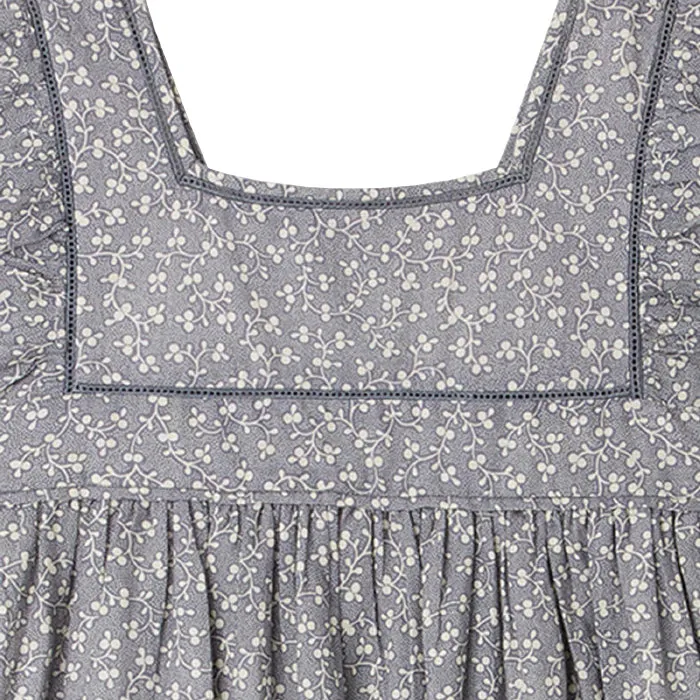 Bonpoint Child Cassiopee Dress Blue Grey Print