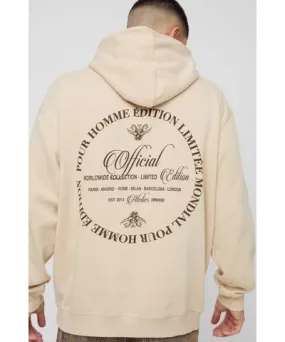 boohooMAN Mens Washed Official Printed Hoodie