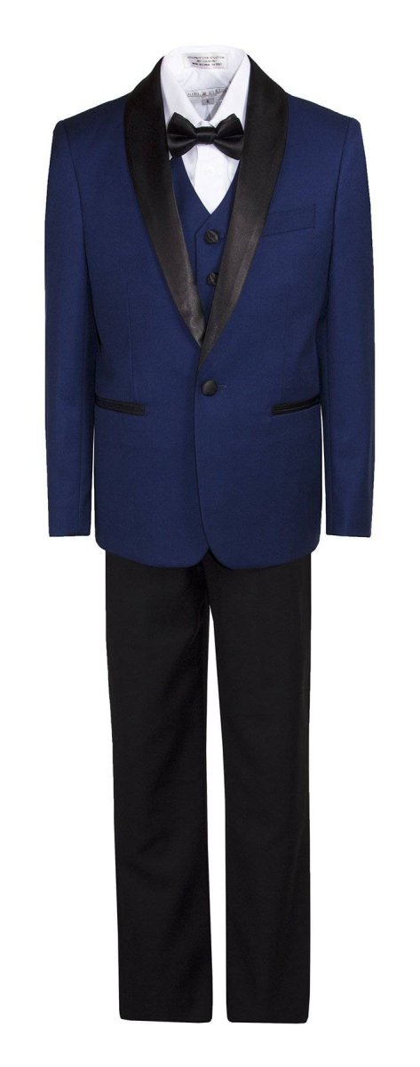 Boys' 5 Piece Slim Fit Shawl Tuxedo - 4 Colors