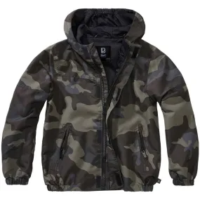 Brandit Kids Summer Windbreaker Front Zip Dark Camo