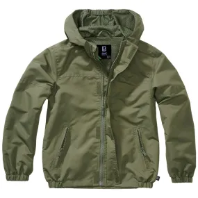 Brandit Kids Summer Windbreaker Front Zip Olive