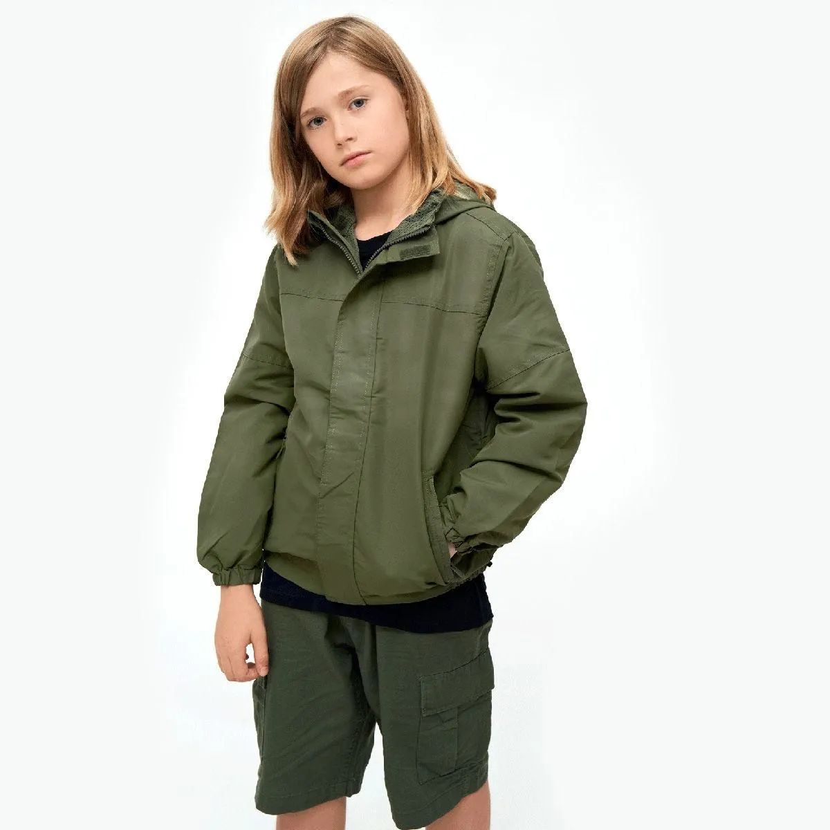 Brandit Kids Summer Windbreaker Front Zip Olive