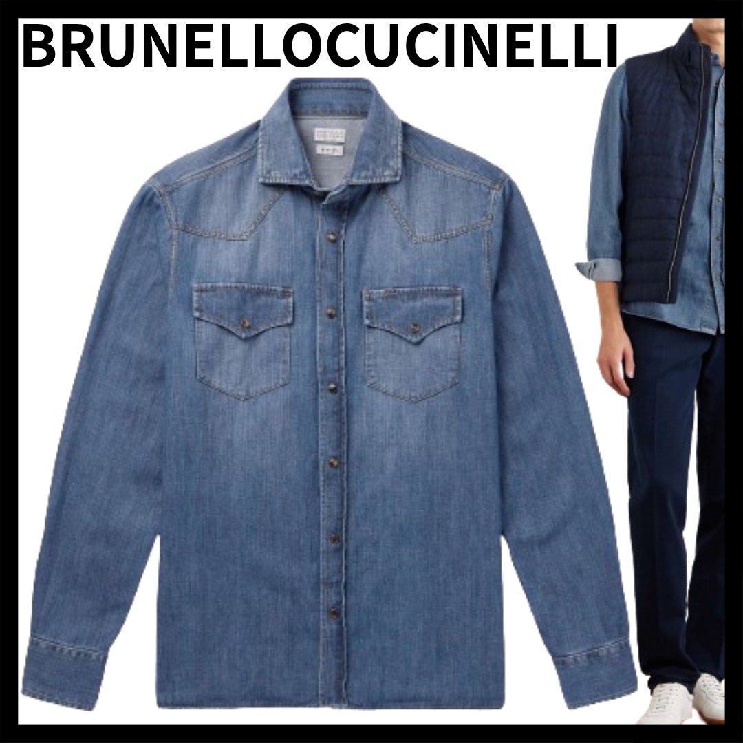 BRUNELLO CUCINELLI  |Button-down Unisex Blended Fabrics Street Style Cropped