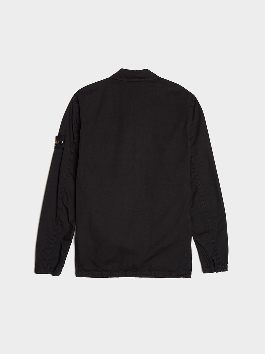 Brushed Cotton Overshirt, Black