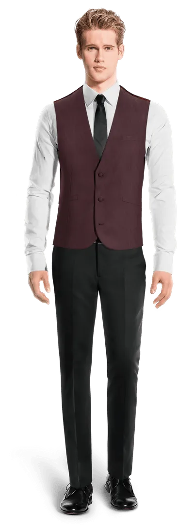 Burgundy essential Dress Waistcoat