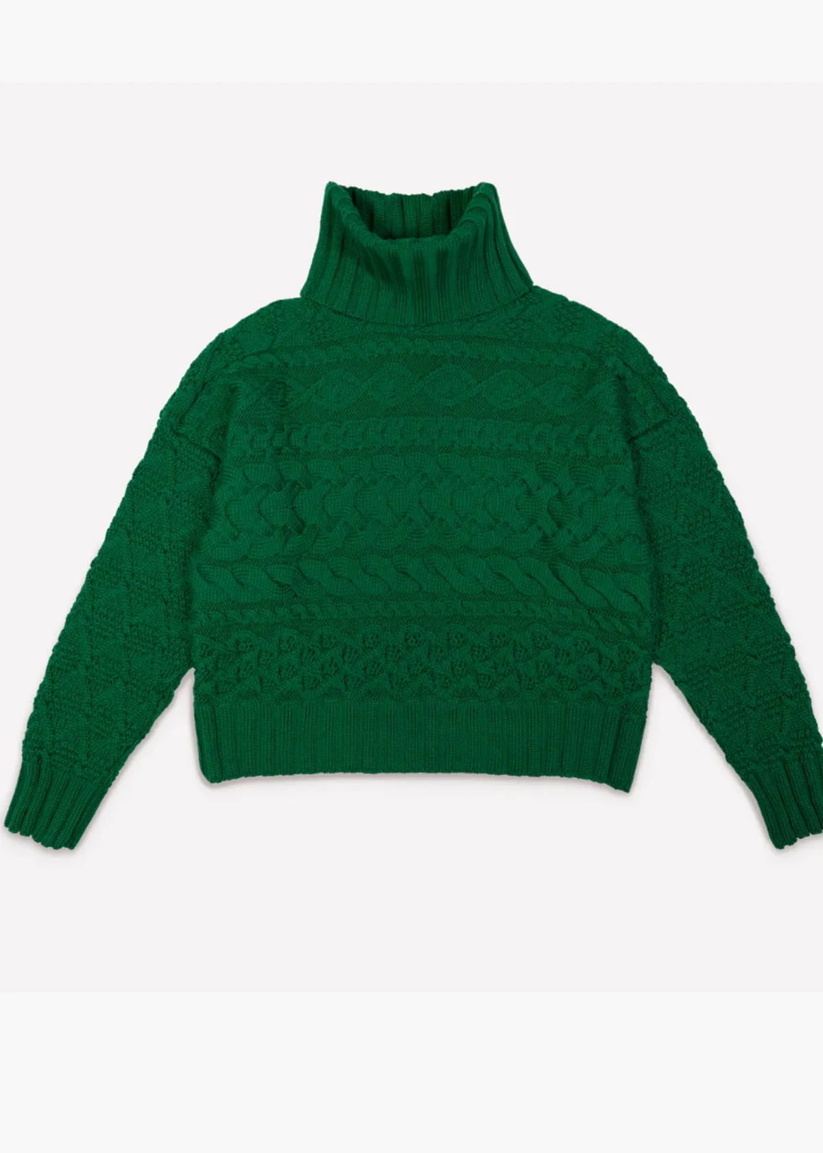 Cable Sweater - Bright Green