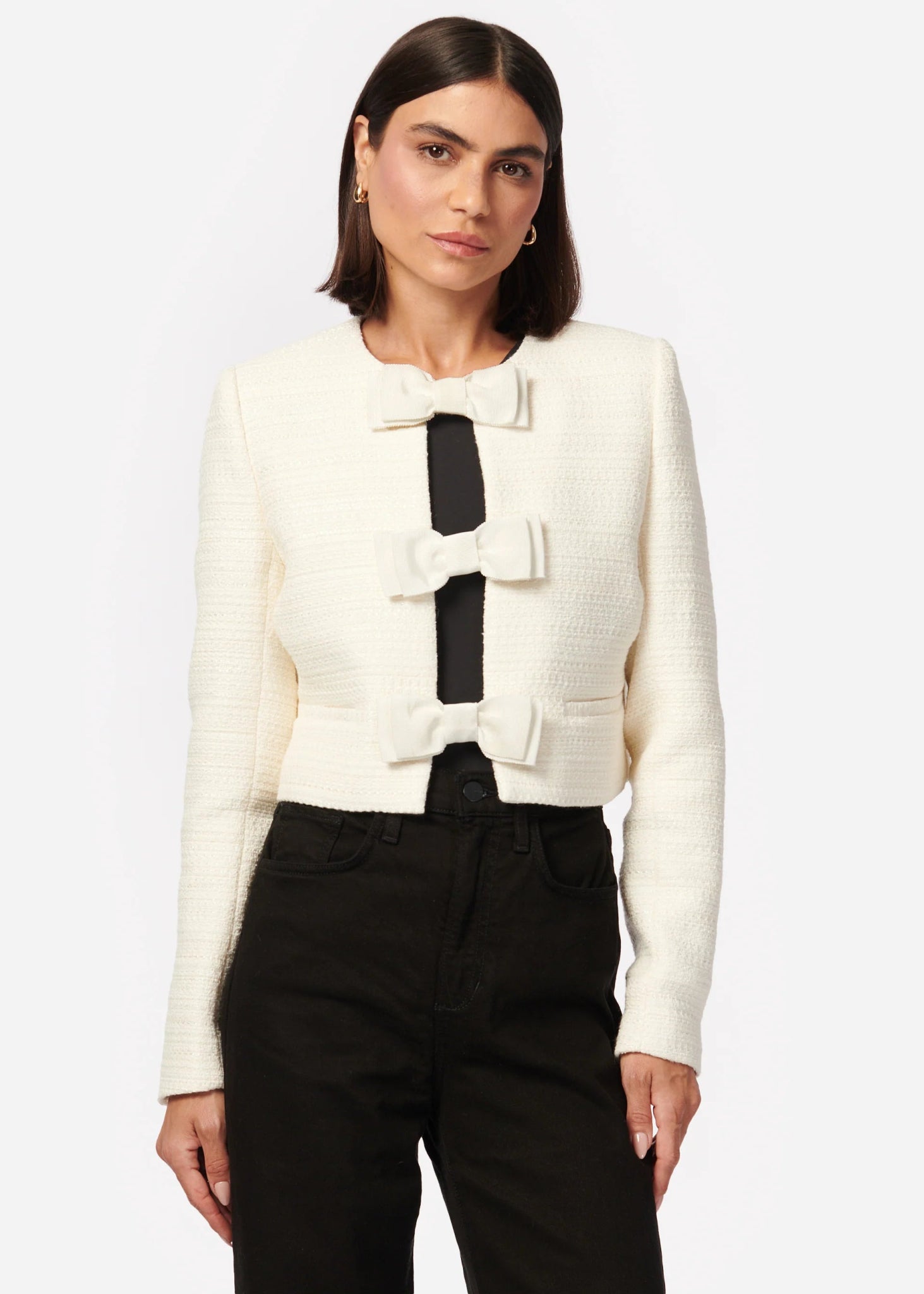 Cami Evangeline Boucle Blazer in Cream