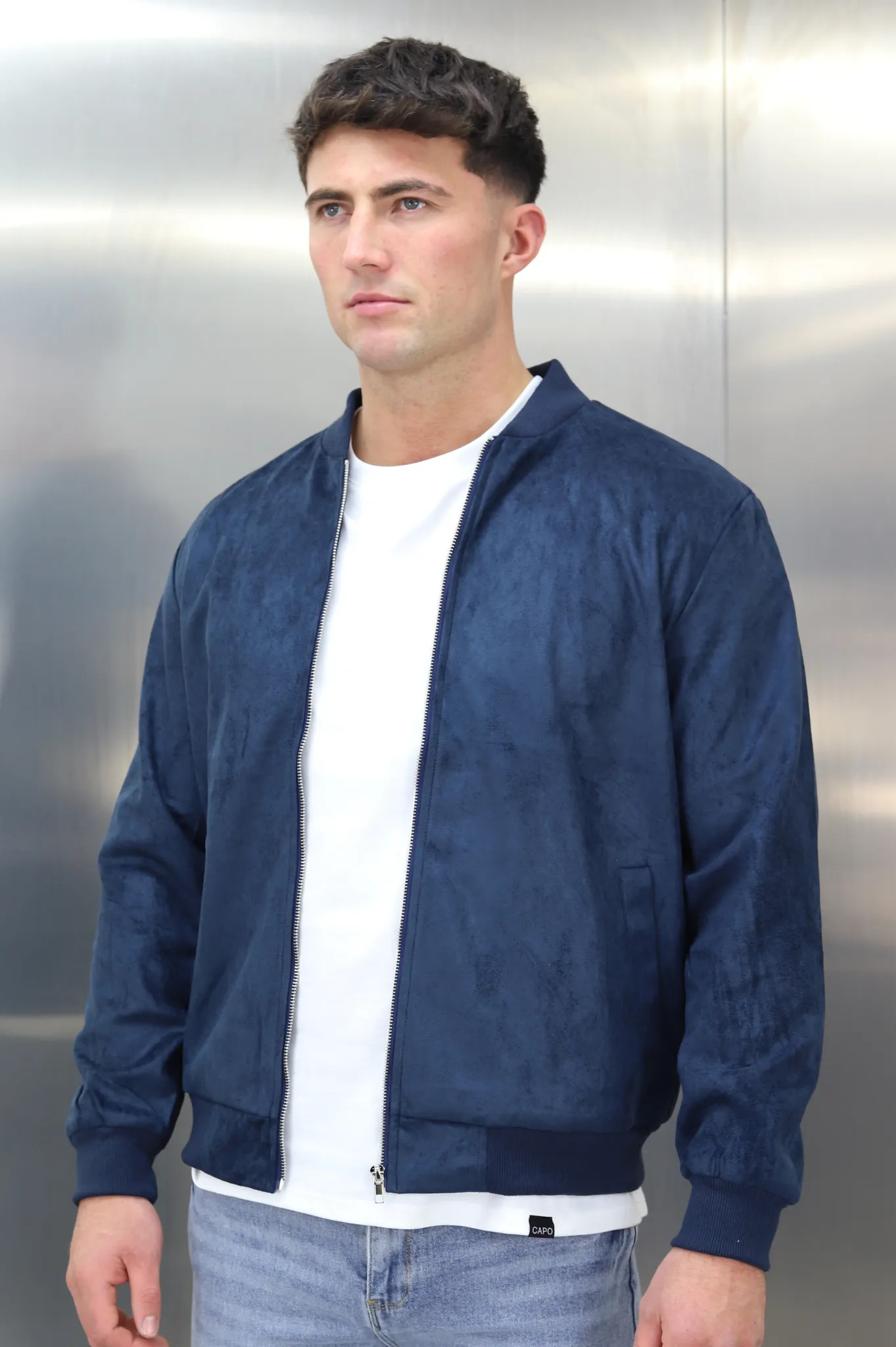 Capo SUEDE Bomber Jacket - Navy