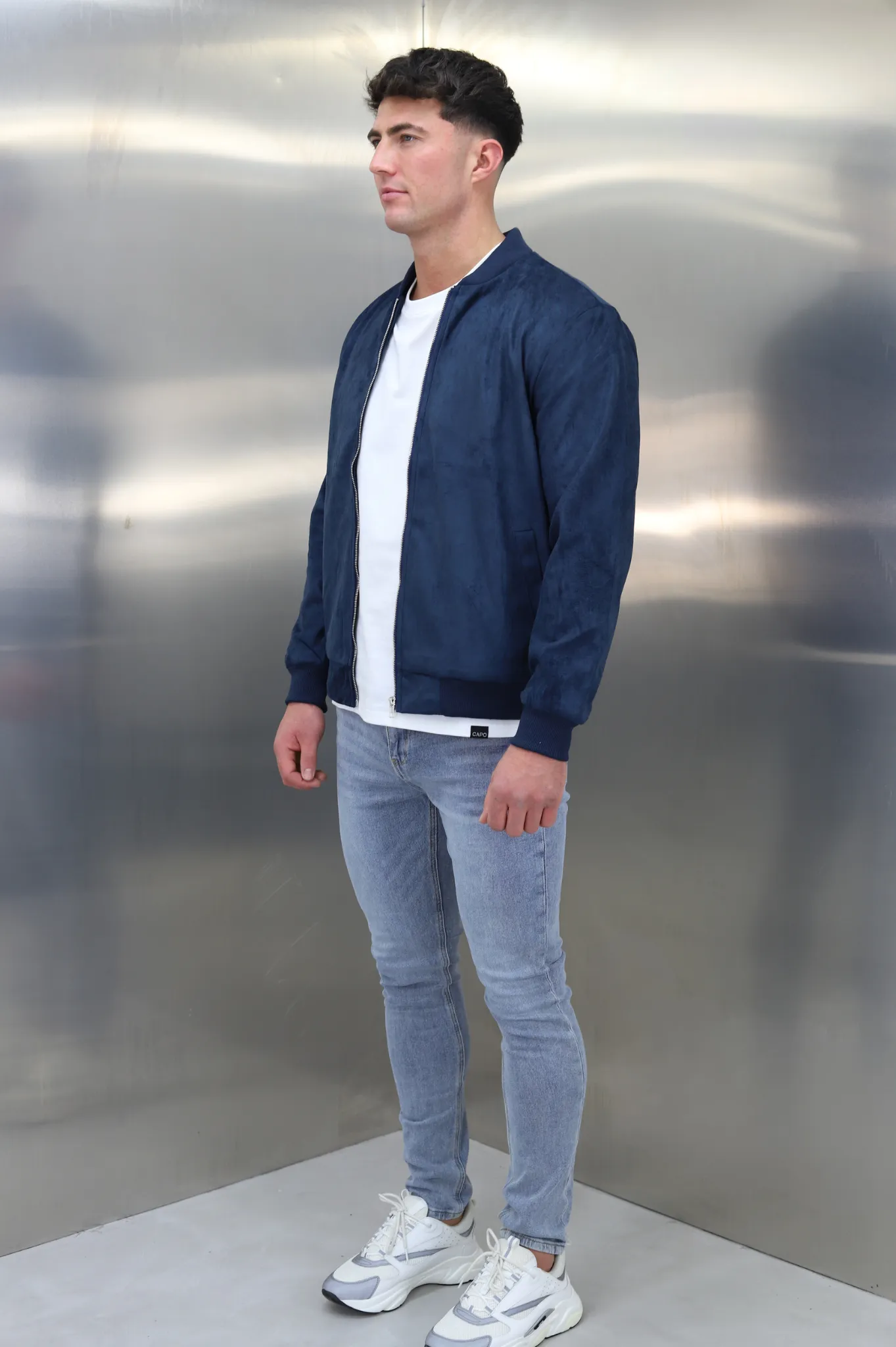 Capo SUEDE Bomber Jacket - Navy