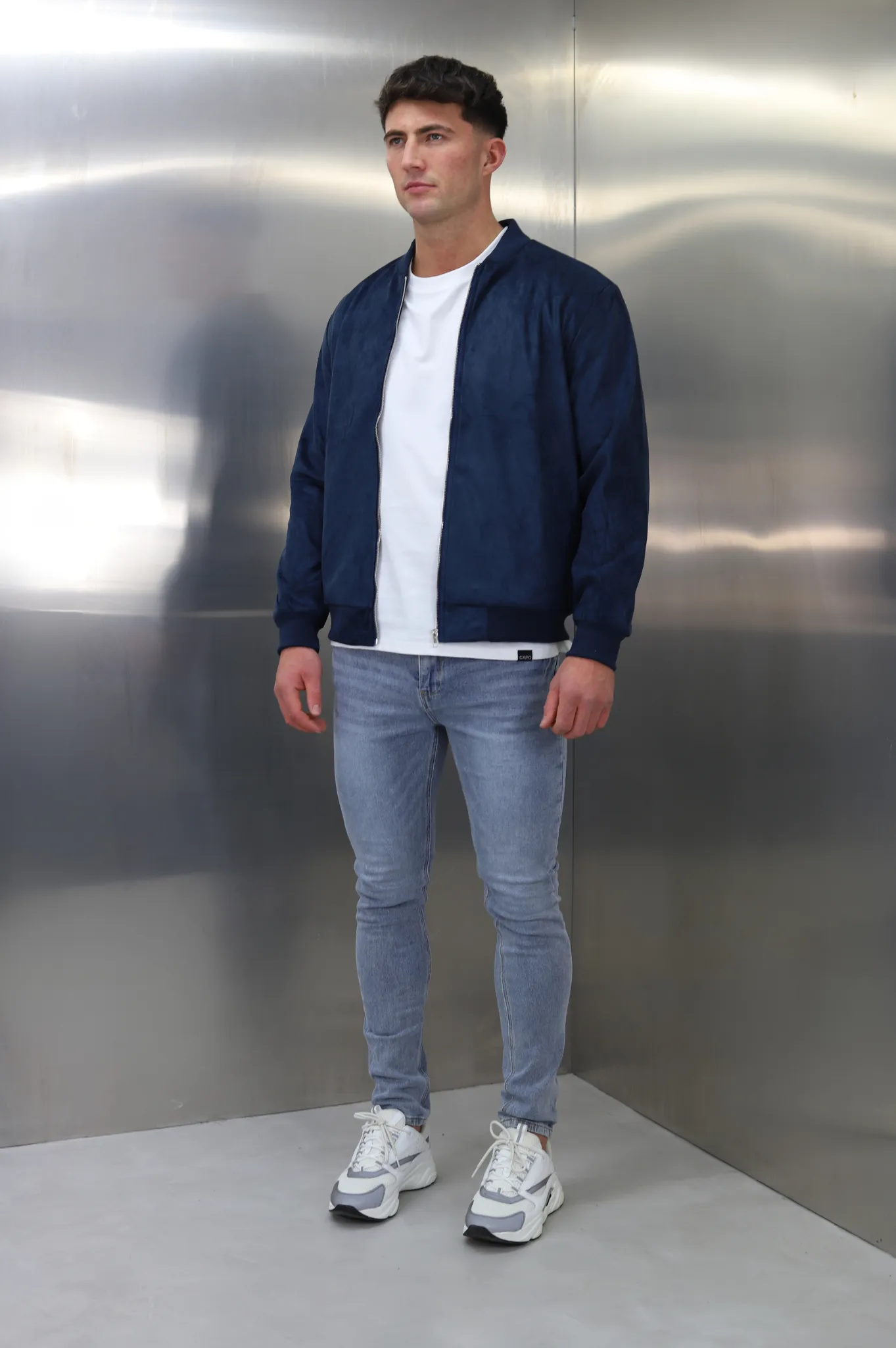 Capo SUEDE Bomber Jacket - Navy