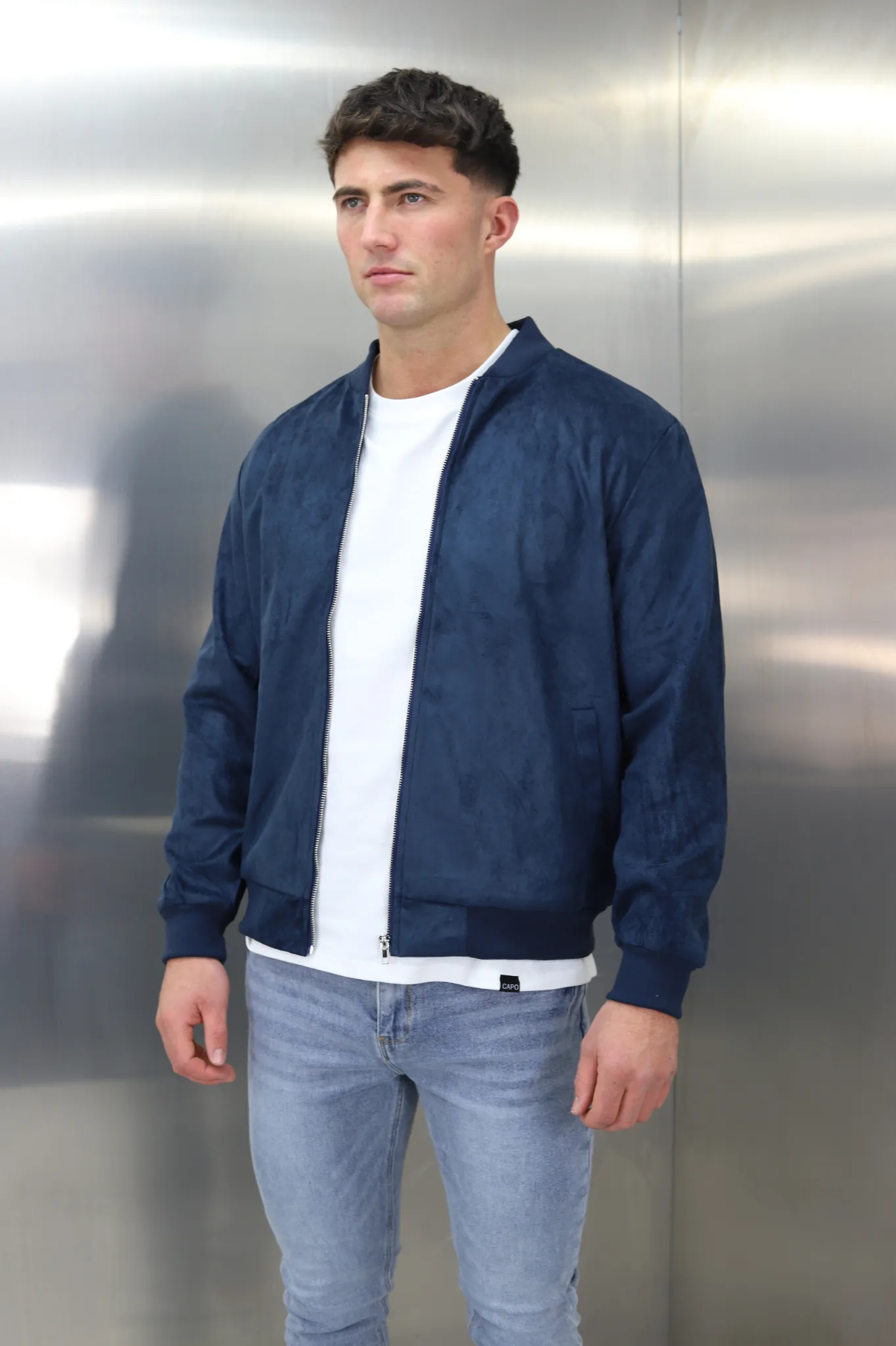 Capo SUEDE Bomber Jacket - Navy