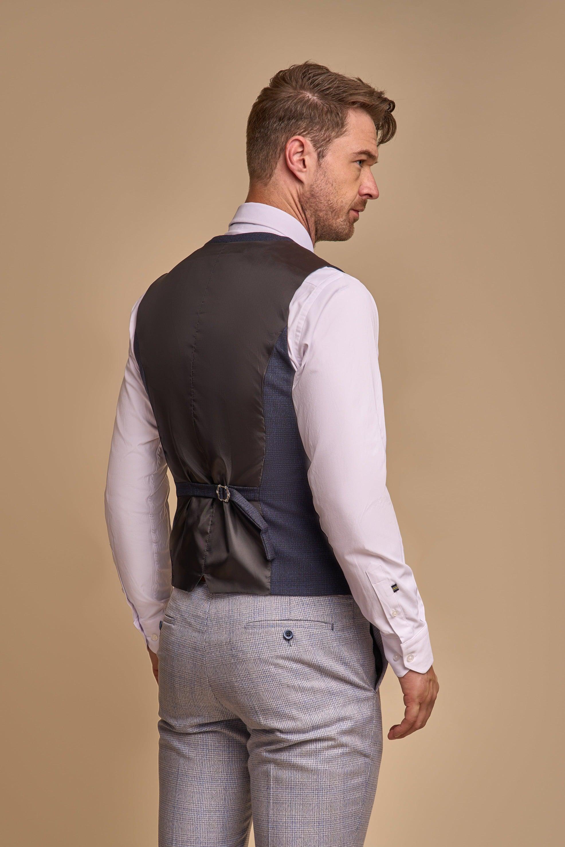 Caridi Sky With Caridi Navy Waistcoat