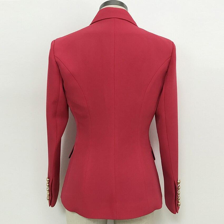 Coral Red Blazer Women - Casual - Plain-Solid