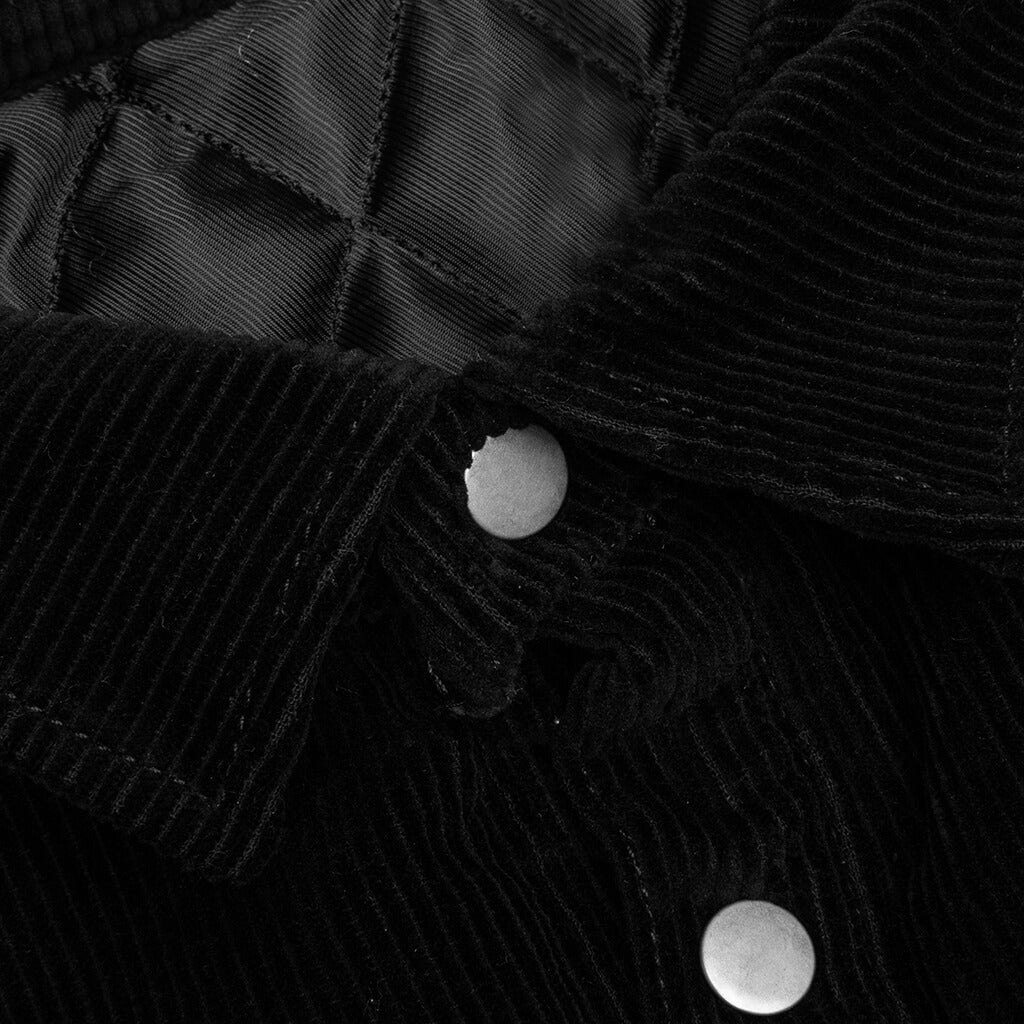 Cord Quilted Overshirt - Black