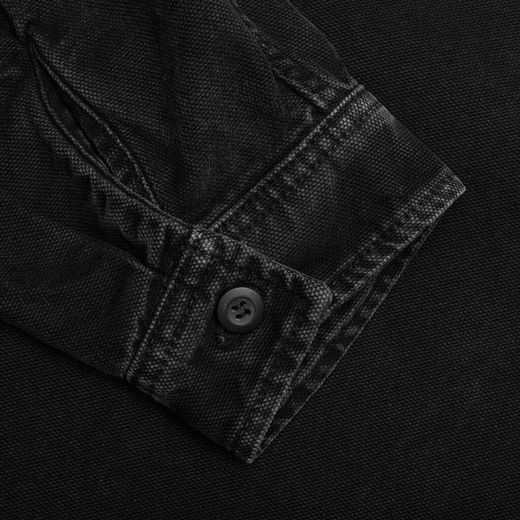 Cord Quilted Overshirt - Black