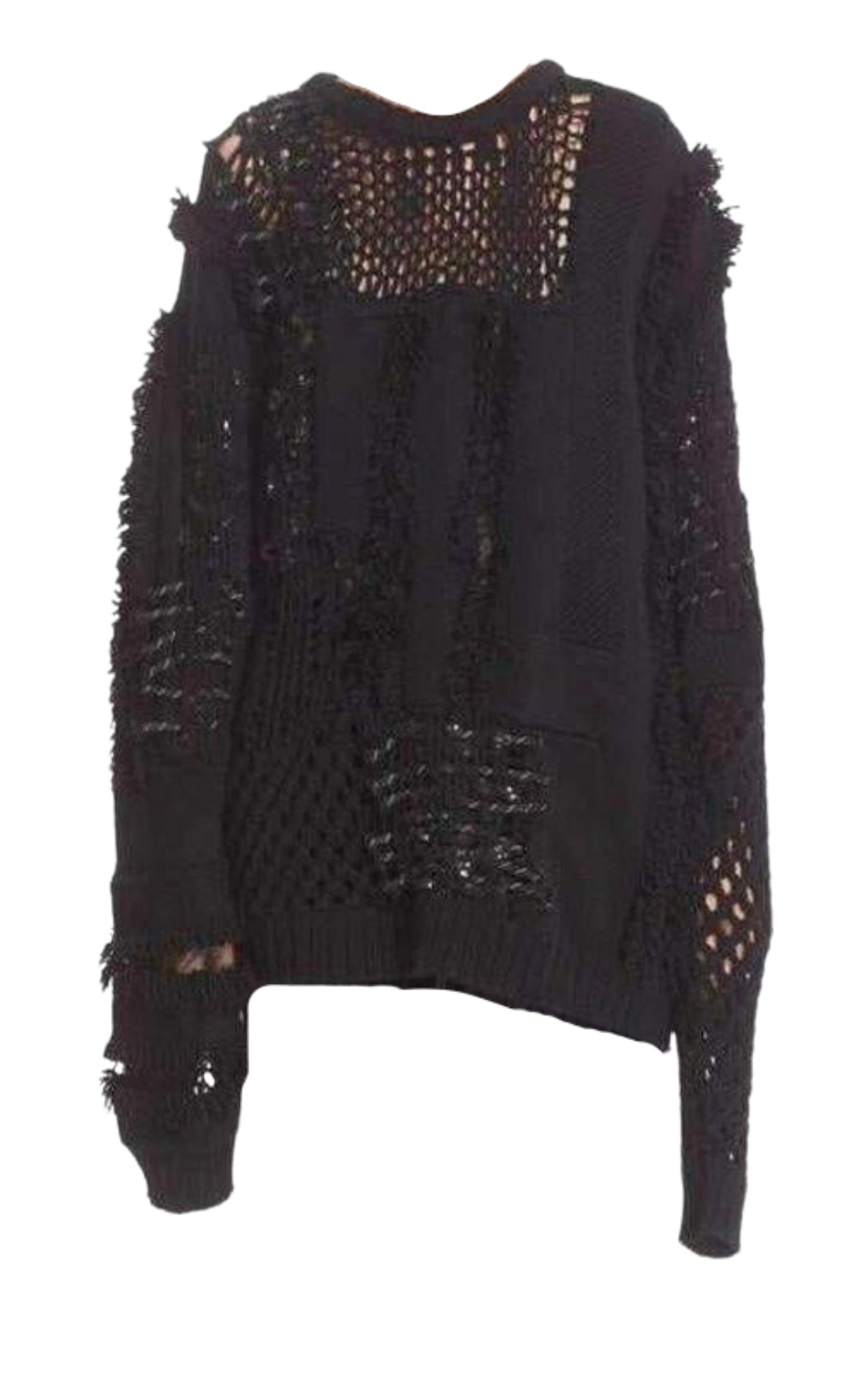 Courreges  |Koché Embellished Open Knit Wool Blend Sweater