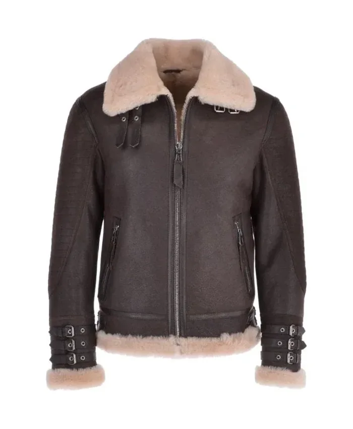 David Brown Flying Shearling Leather Jacket - William Jacket