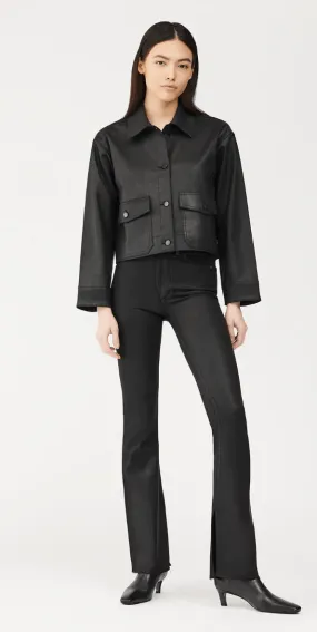 DL1961 Tilda Shirt Jacket in Black Coated