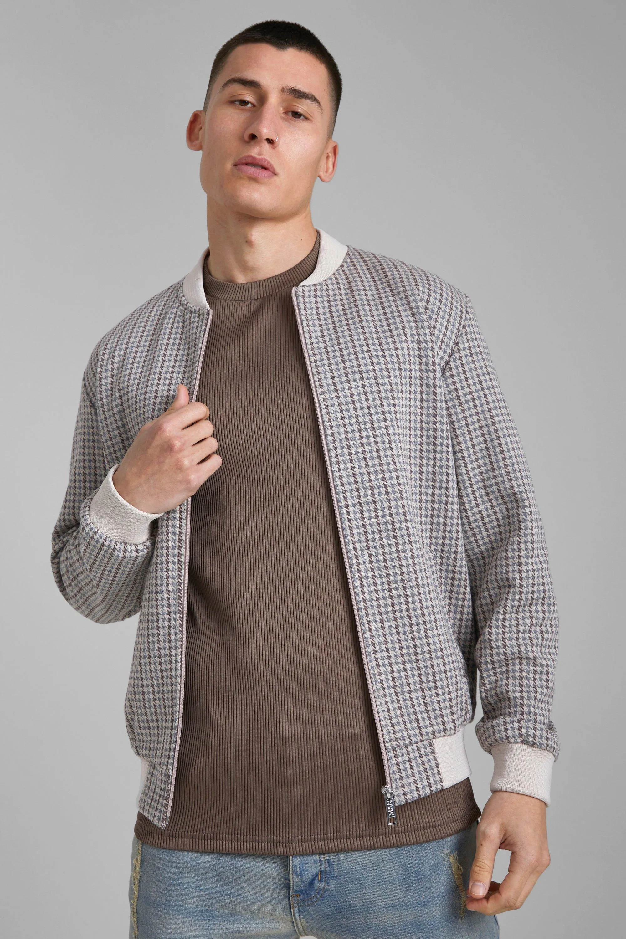 Dogtooth Bomber Jacket