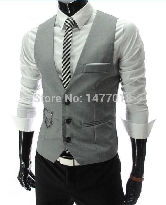 Elevate Your Style with Slim Fit Dress Vests for Men - Male Waistcoat Gilet