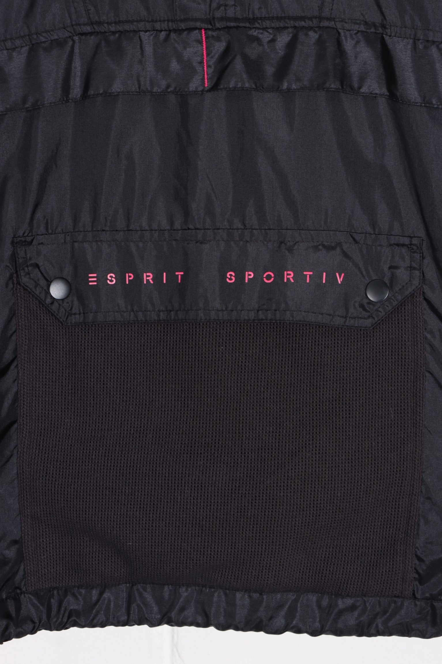 ESPRIT Sport 1/4 Zip Black & Pink Windbreaker Pullover (L)