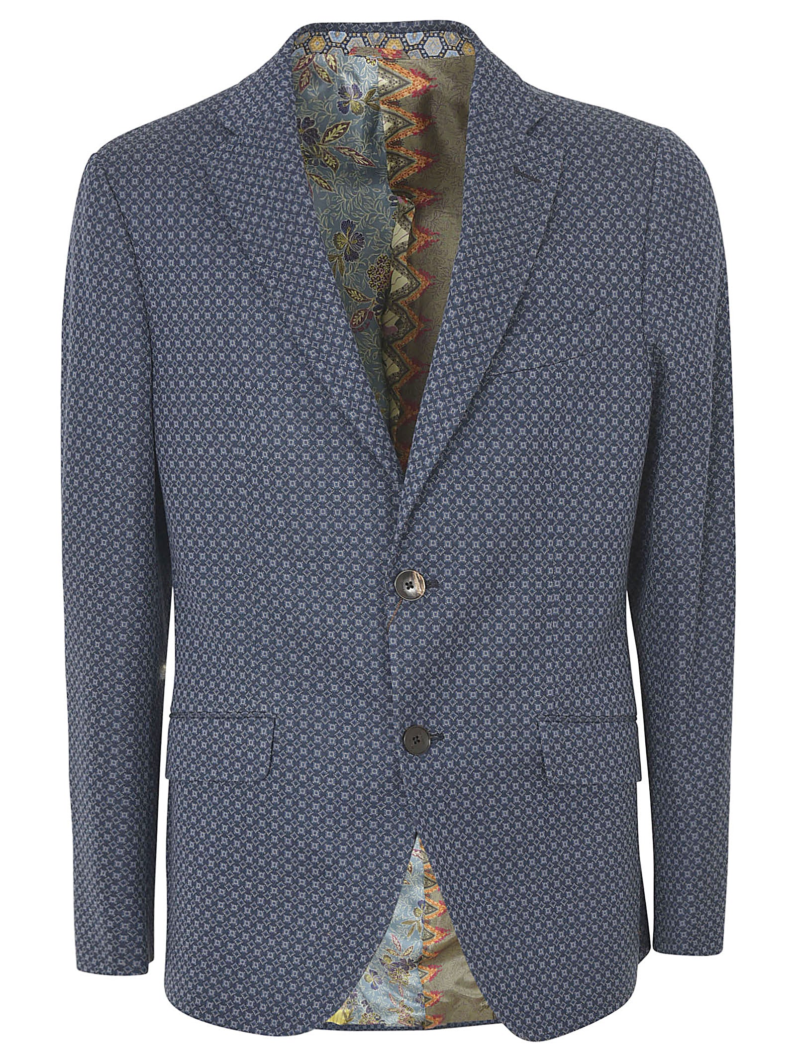 Etro Geometric Printed Single-Breasted Blazer