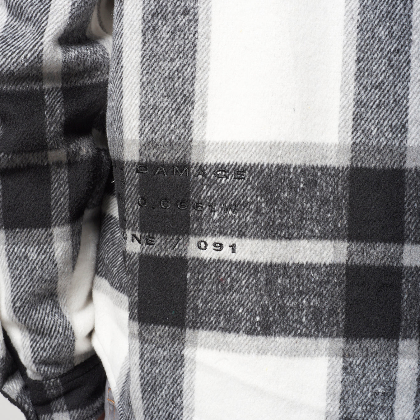 FLANNEL OVERSHIRT - BLACK/OFFWHITE