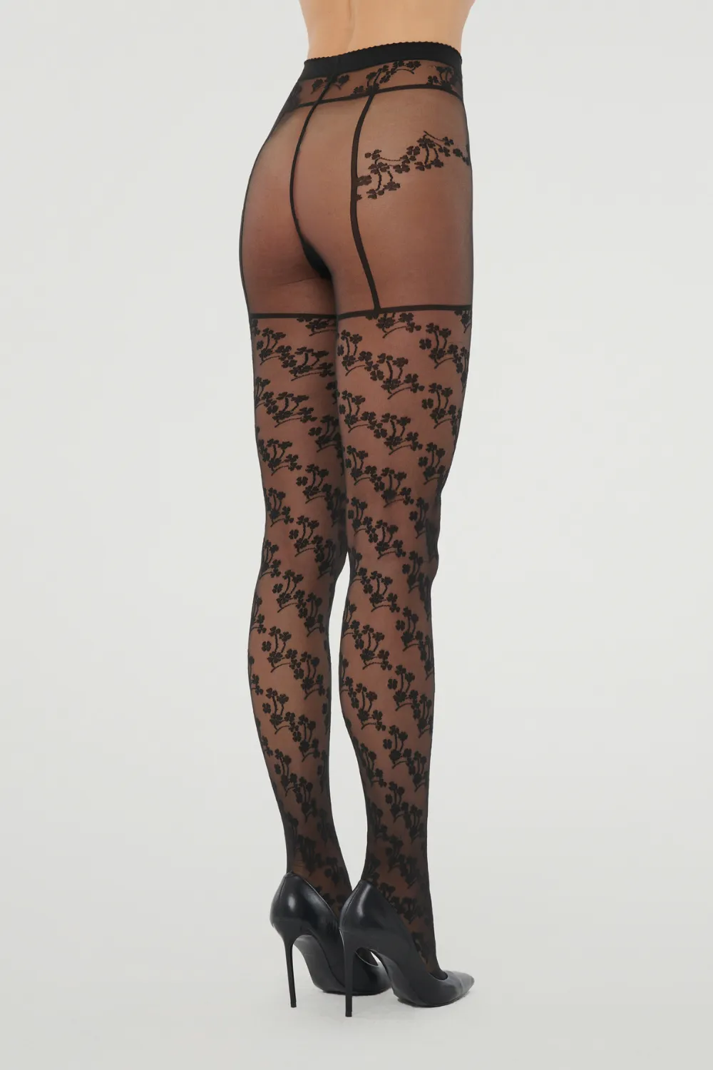 Floral Suspender Tights