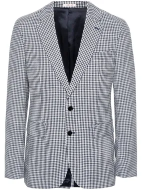 FURSAC gingham single-breasted blazer - Blue