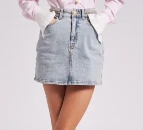 Generation Love Sydnee Denim Skirt in Light Blue