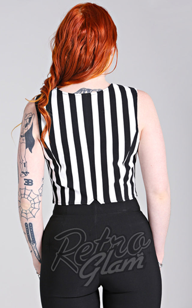 Hell Bunny Striped Gasper Waistcoat